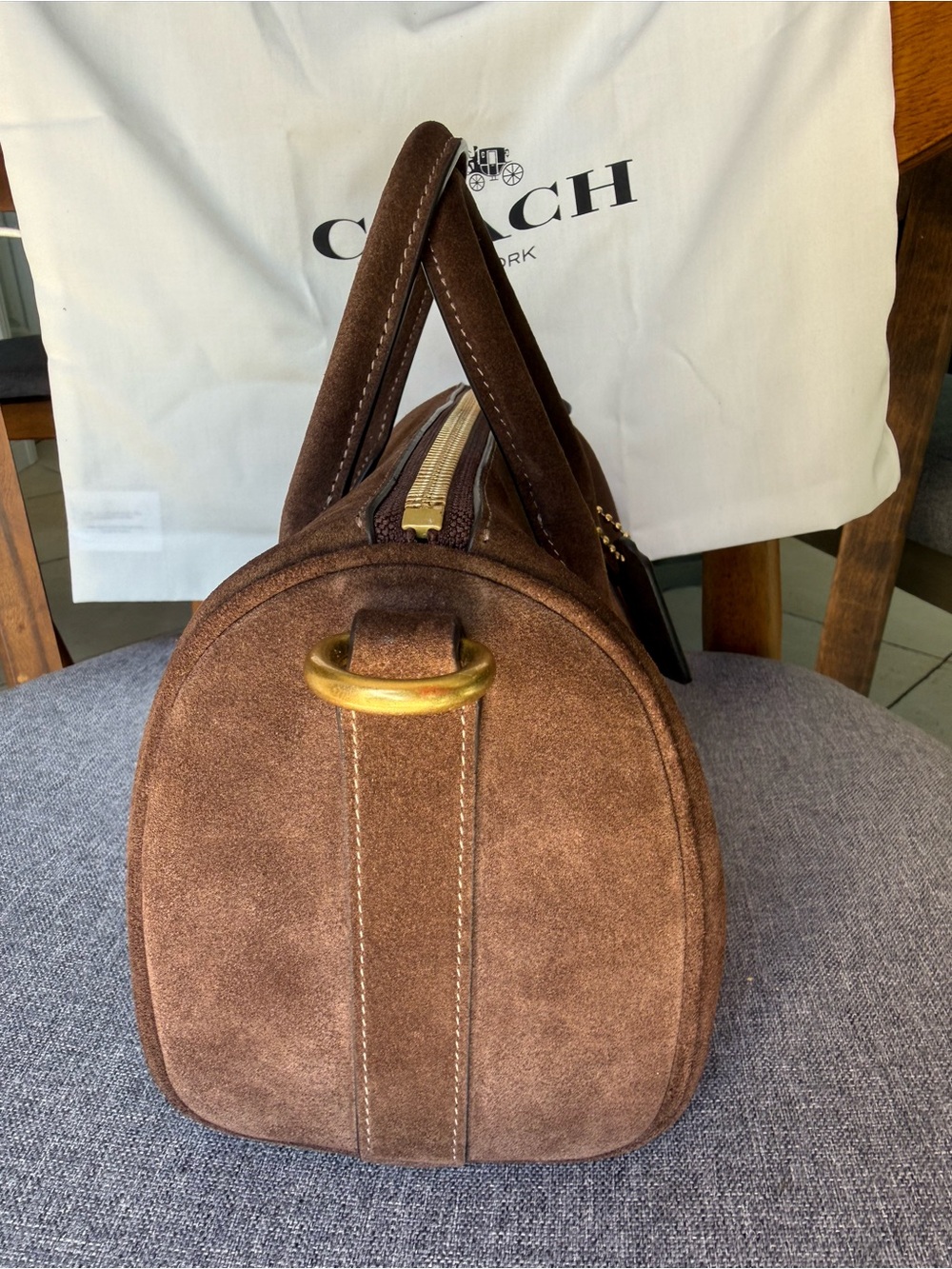 Coach Compass 25 Chocolate Suede - Style No. CFA51 - Picture 4 of 9